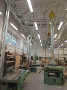 potrubí na odvod prachu a pilin