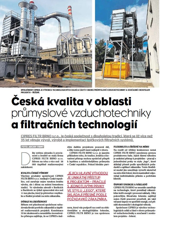 ČLÁNEK ČASOPIS odsávací stoly